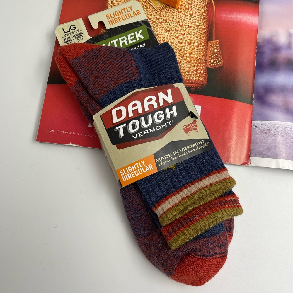 Unisex LDarn Tough Vermont Hiker Merino Wool Micro Crew Sock pack 1